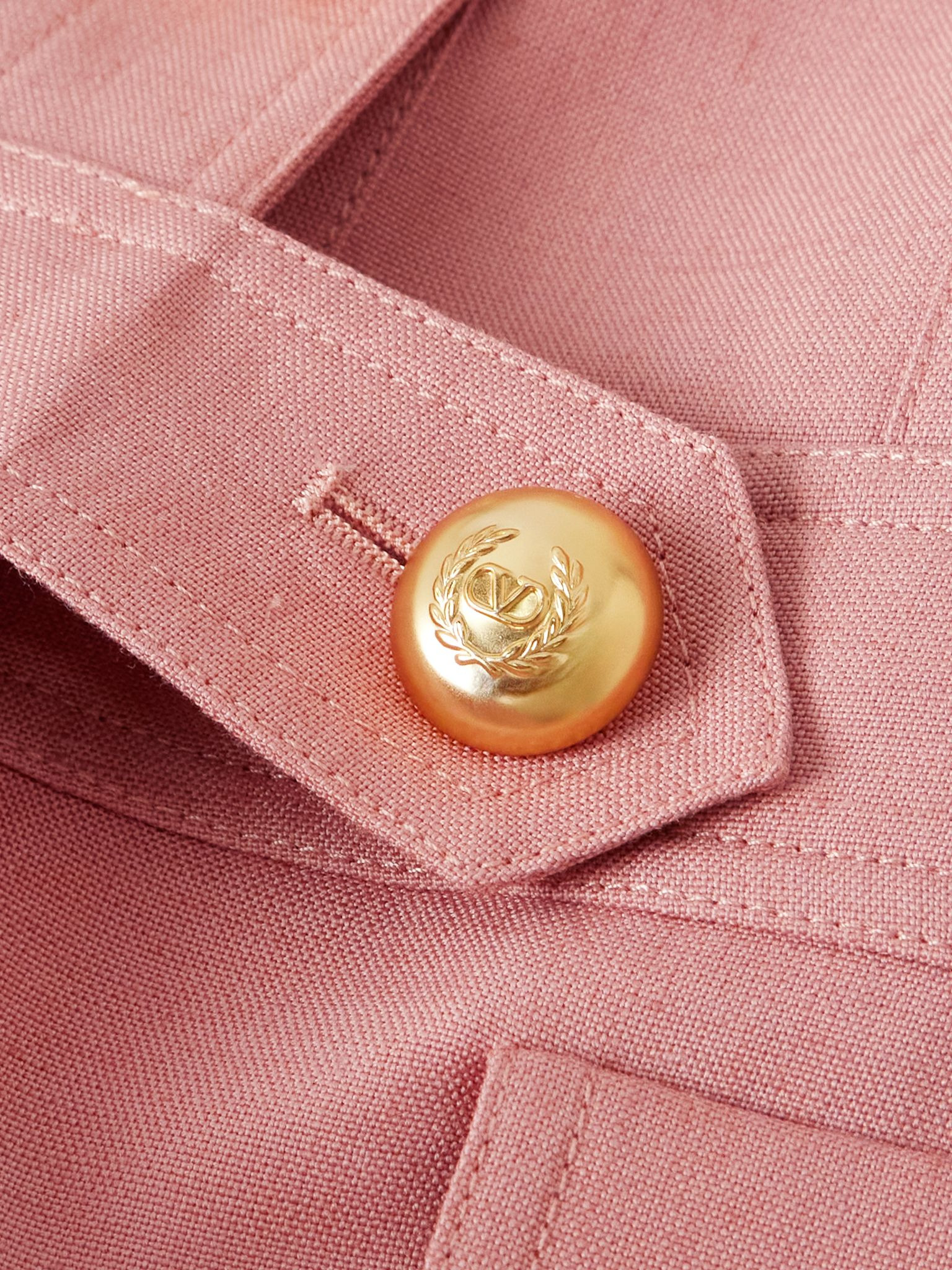 Cashmere and cotton-blend canvas jacket Pink - 4