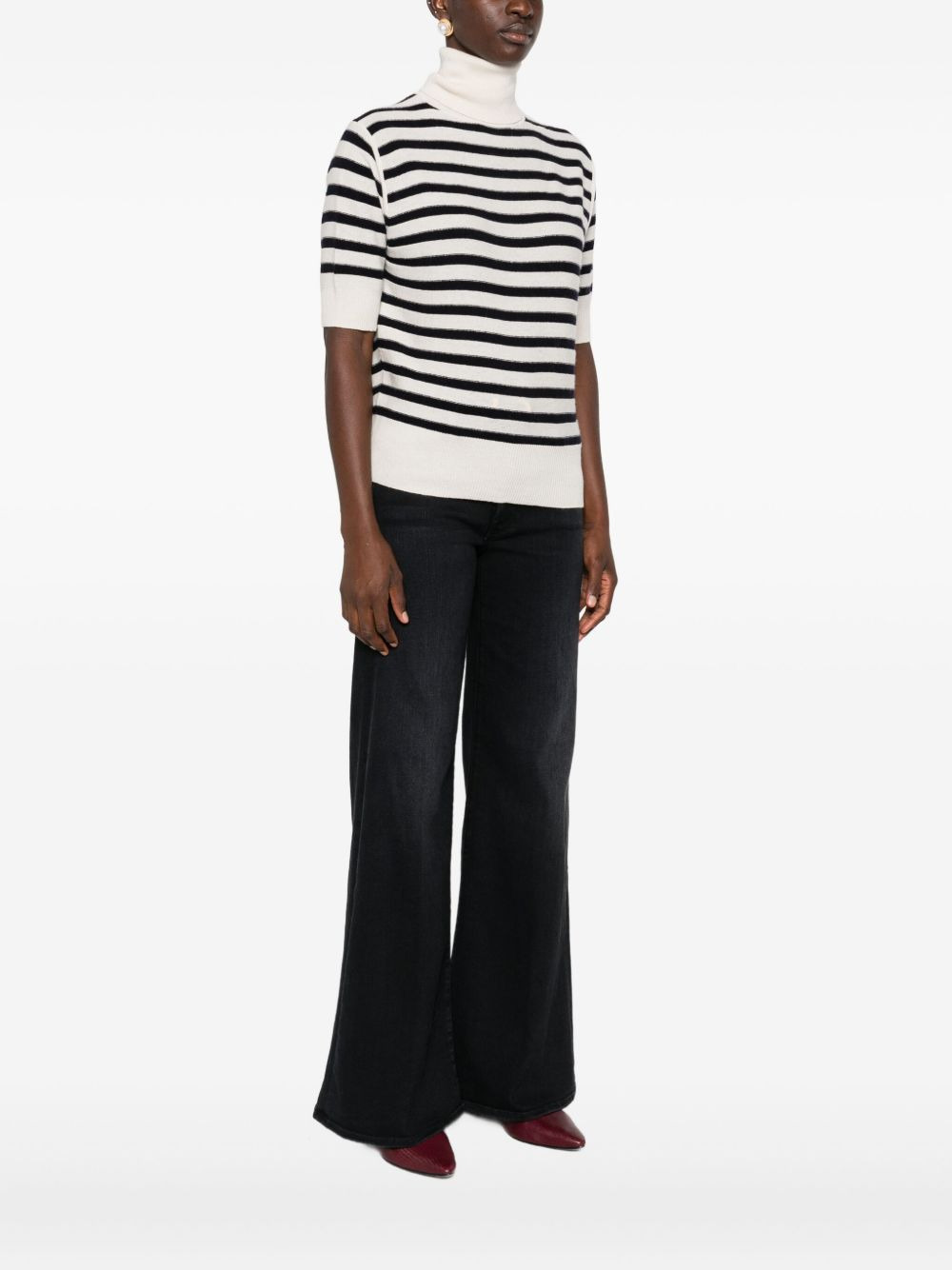 stripe turtleneck sweater - 3