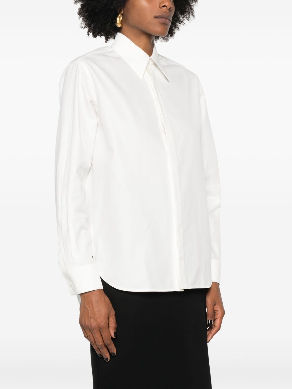 Boyfriend spread-collar cotton shirt - 3