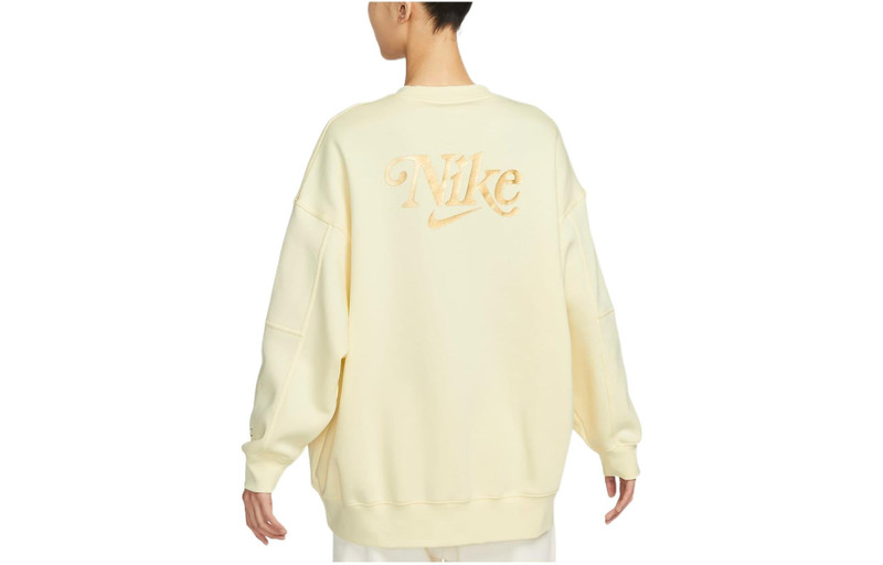 Nike (WMNS) Nike Sportswear Fleece Crew Sweatshirt 'Yellow' FB1918-744 outlook