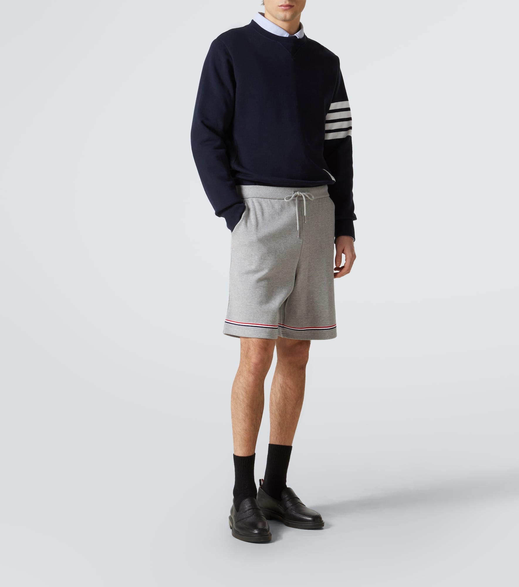 Striped mid-rise cotton shorts - 2