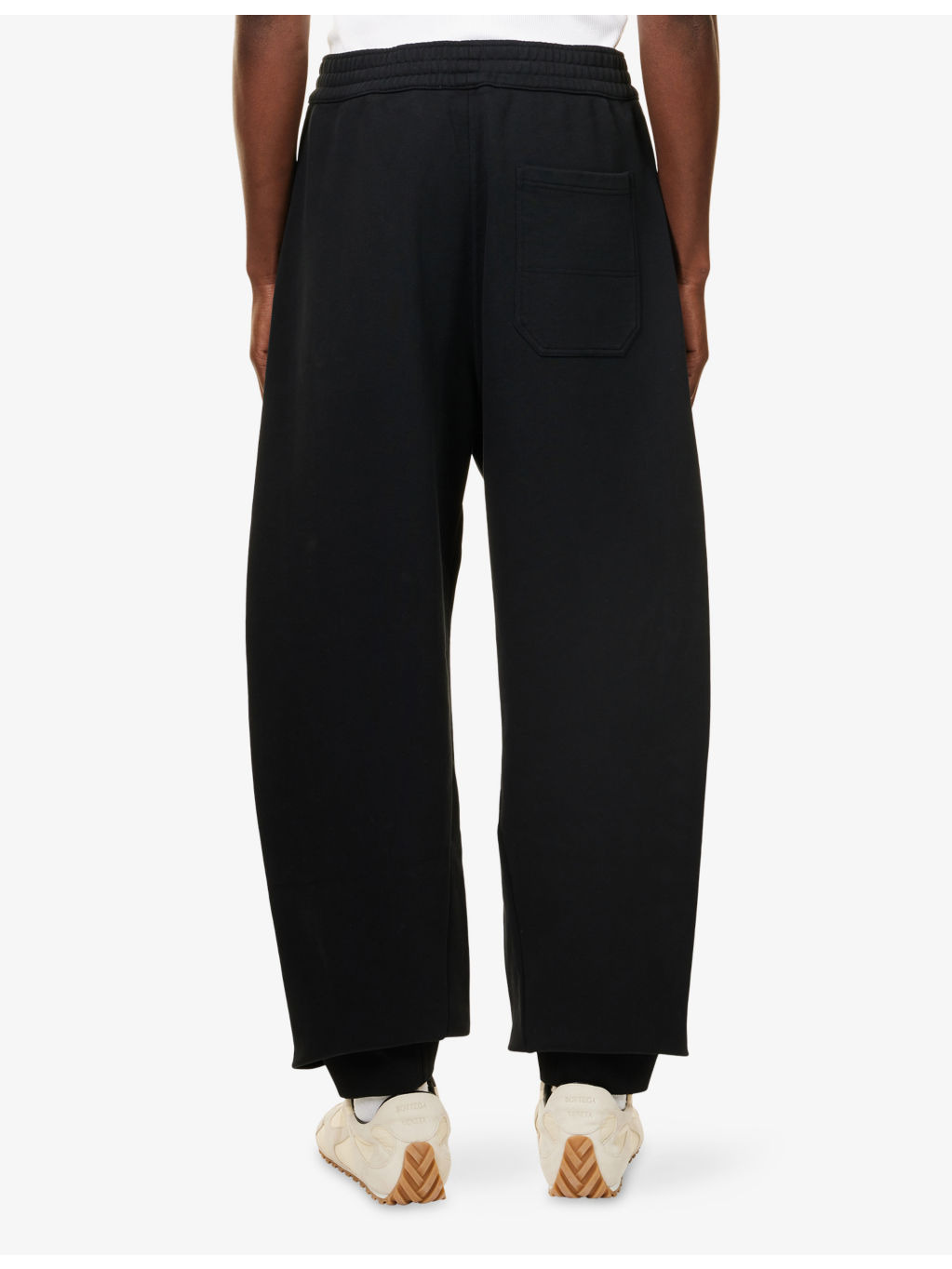Elasticated Cuffs Wide-Led Cotton-Jersey Jogging Bottoms - 4
