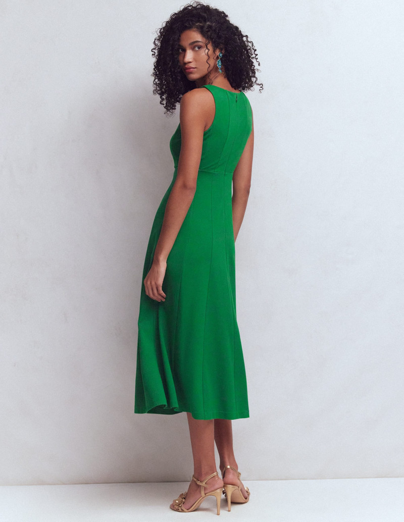 Sleeveless Ponte Midi Dress-Fresh Green 4