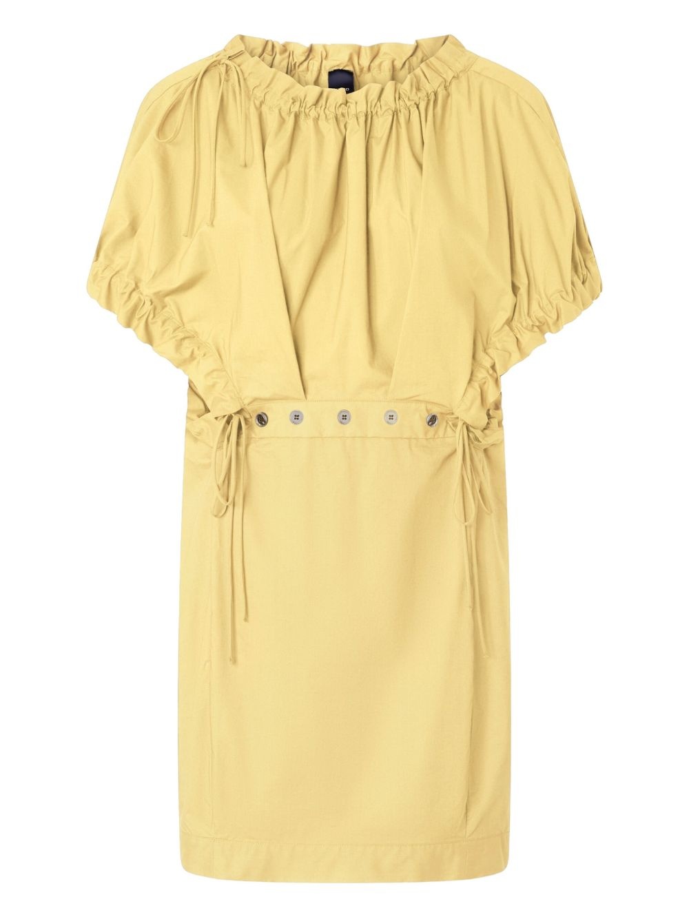 puff-sleeve drawstring dress - 1