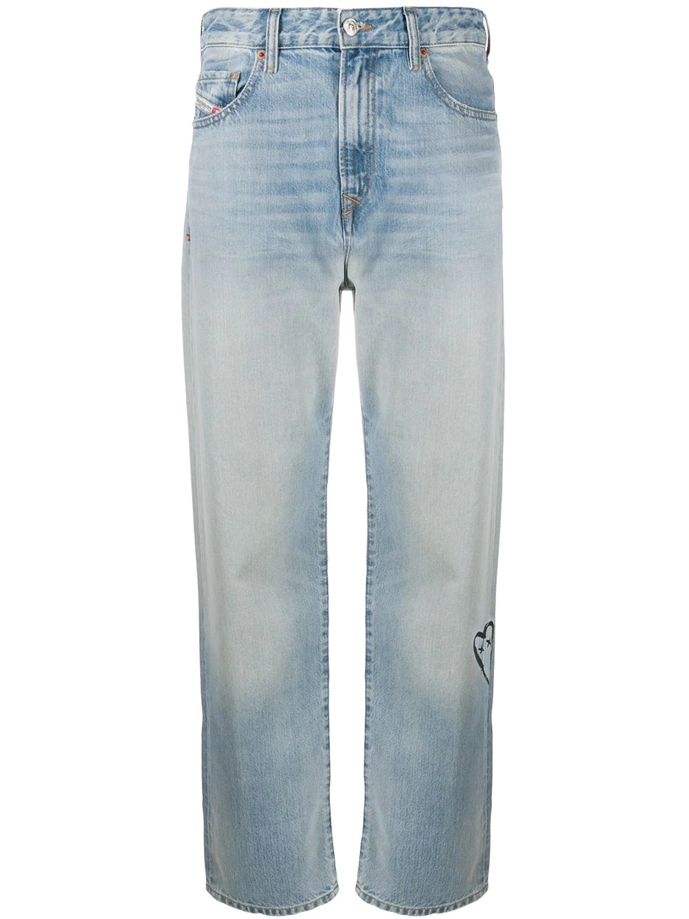 high-rise straight leg jeans - 1