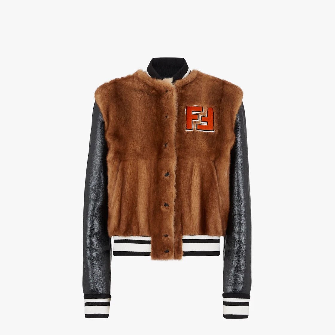 Multicolor mink and nappa leather jacket - 1