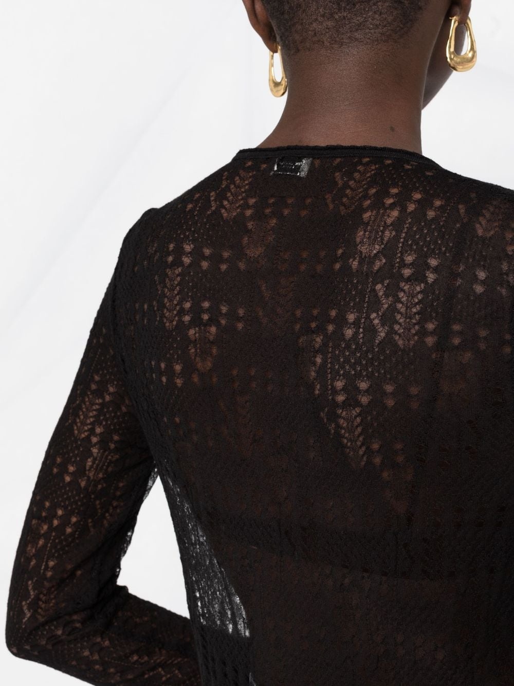 open-knit semi-sheer top - 3