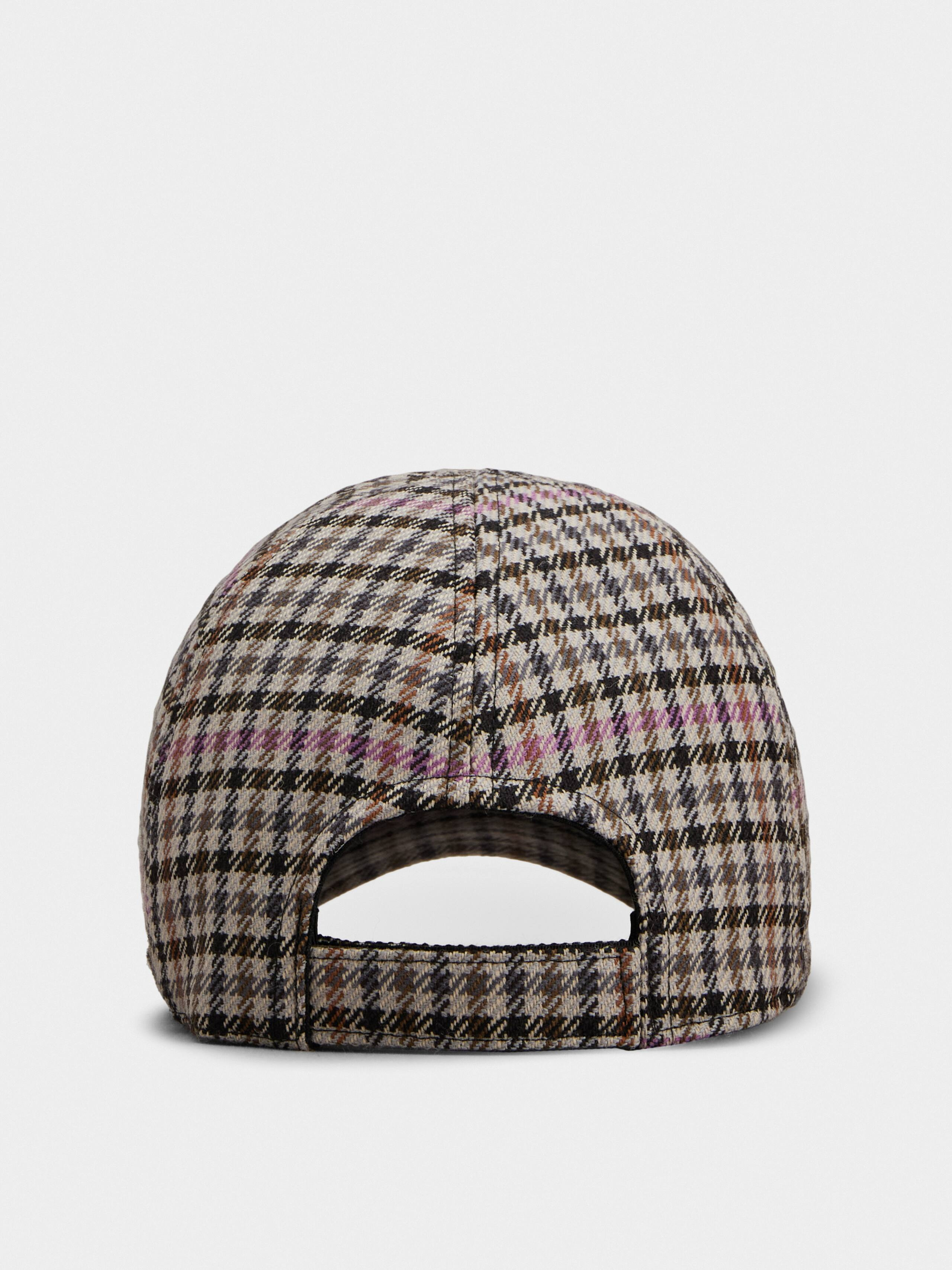 Efflorescence Baseball Cap in checks fabric - 3
