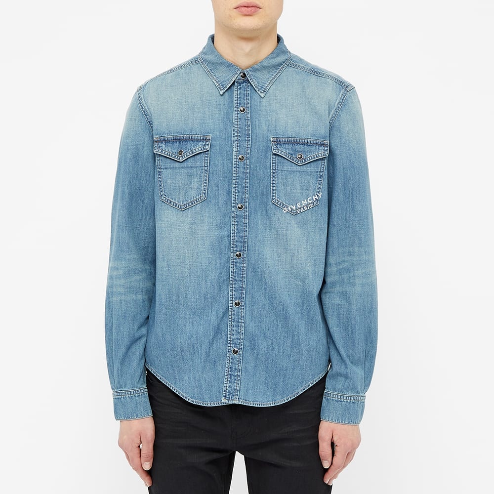 Givenchy Stamp Logo Denim Shirt - 4