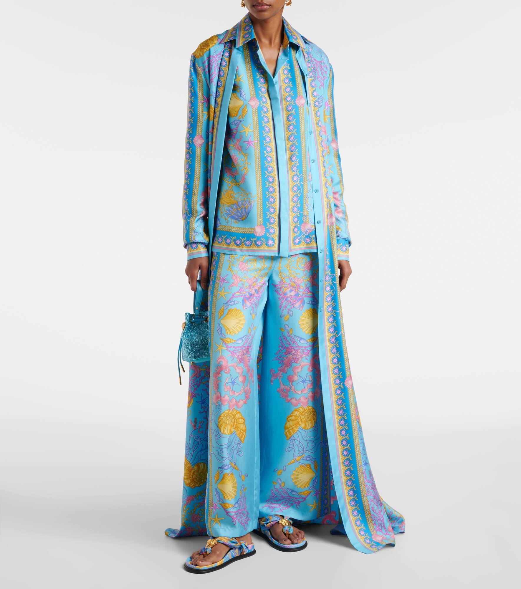 Printed wide-leg pants - 6