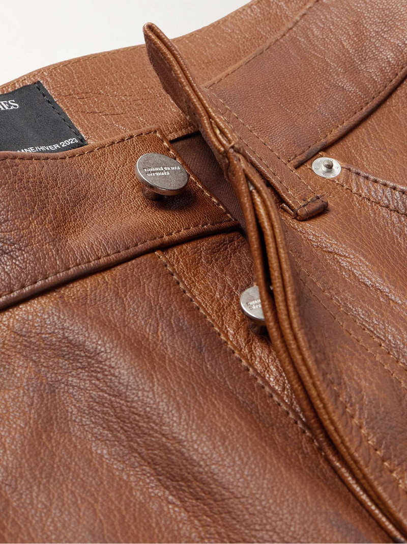 Straight-Leg Panelled Leather Trousers 3