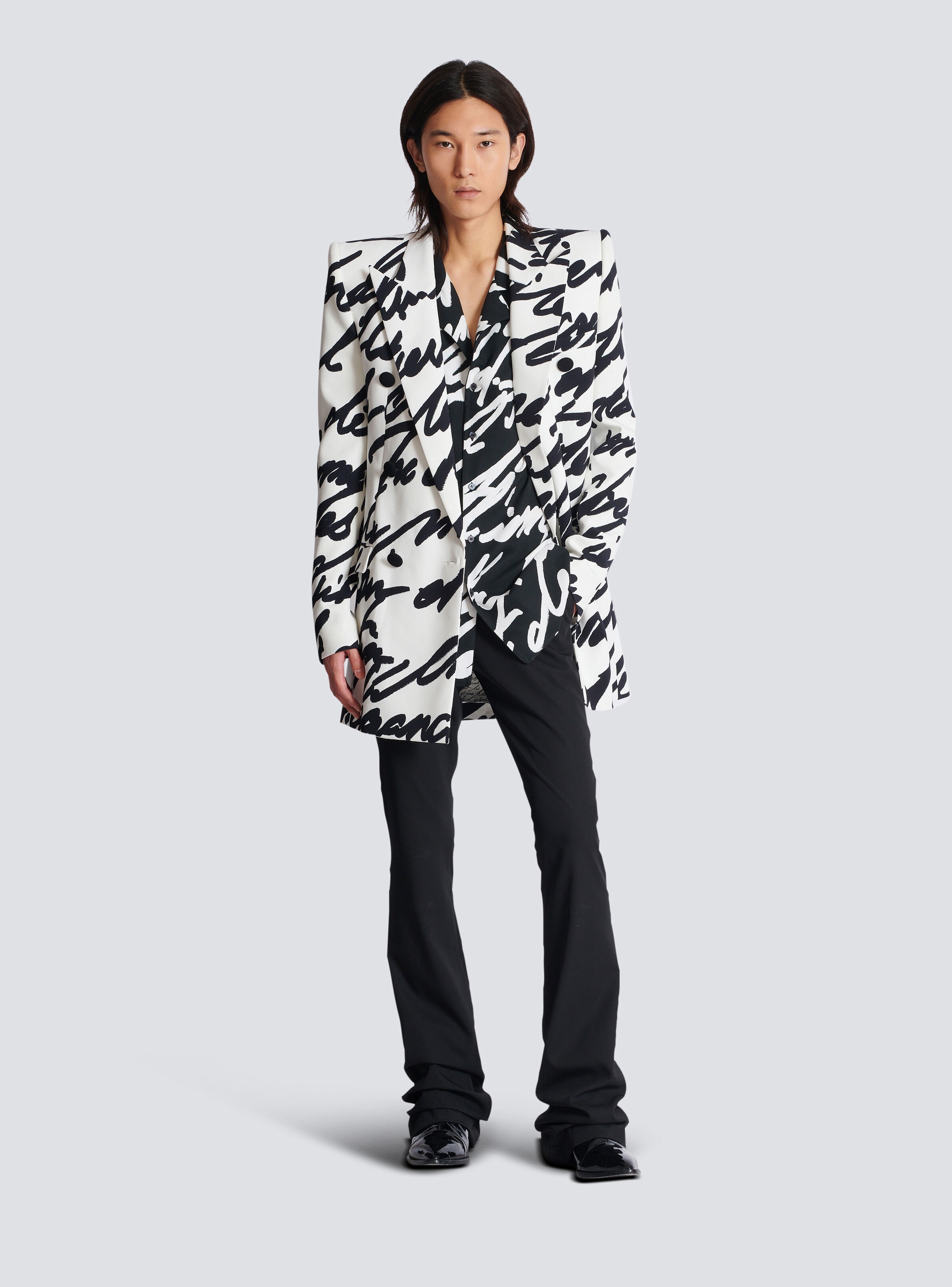 Twill pyjama shirt with "Love Letter" print - 2