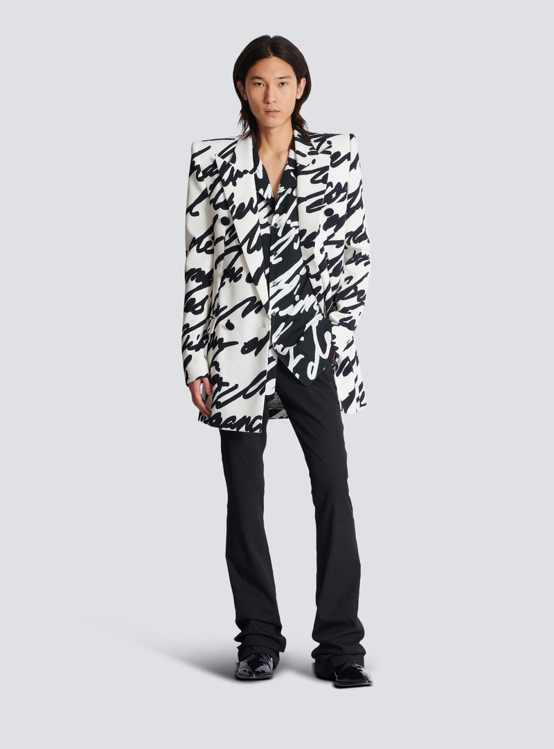 Balmain Twill pyjama shirt with "Love Letter" print outlook