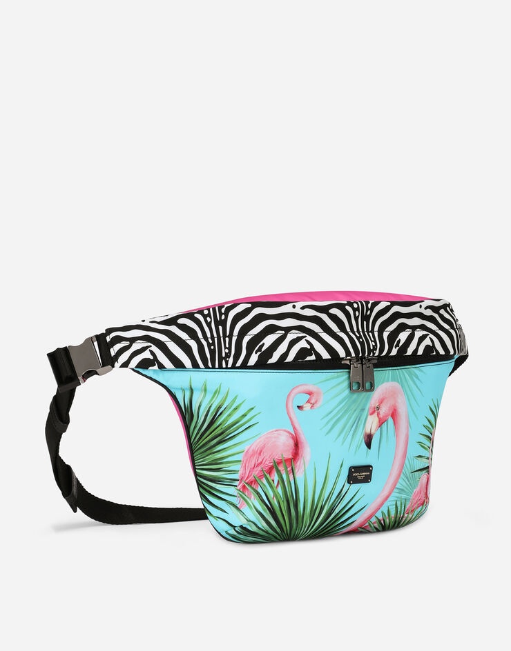 Flamingo-print nylon belt bag - 3