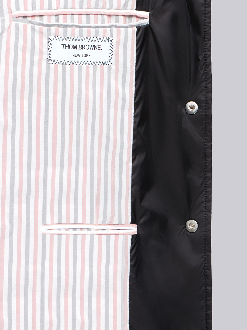 Black Down-filledmatte Nylon 4-bar Snap-front Coat 7