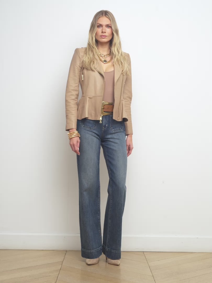 Lyric Leather Peplum Jacket - 7