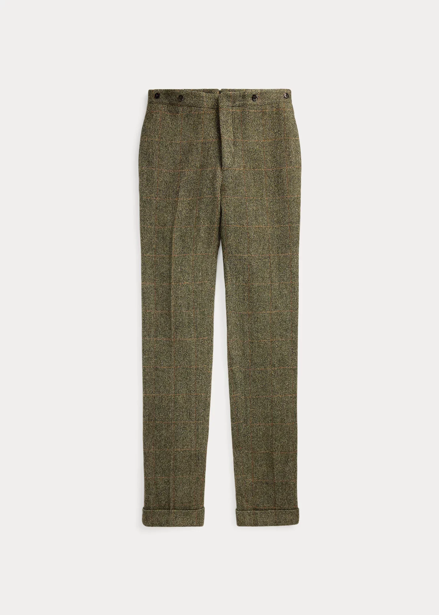 Slim Fit Windowpane Wool Suit Trouser - 1