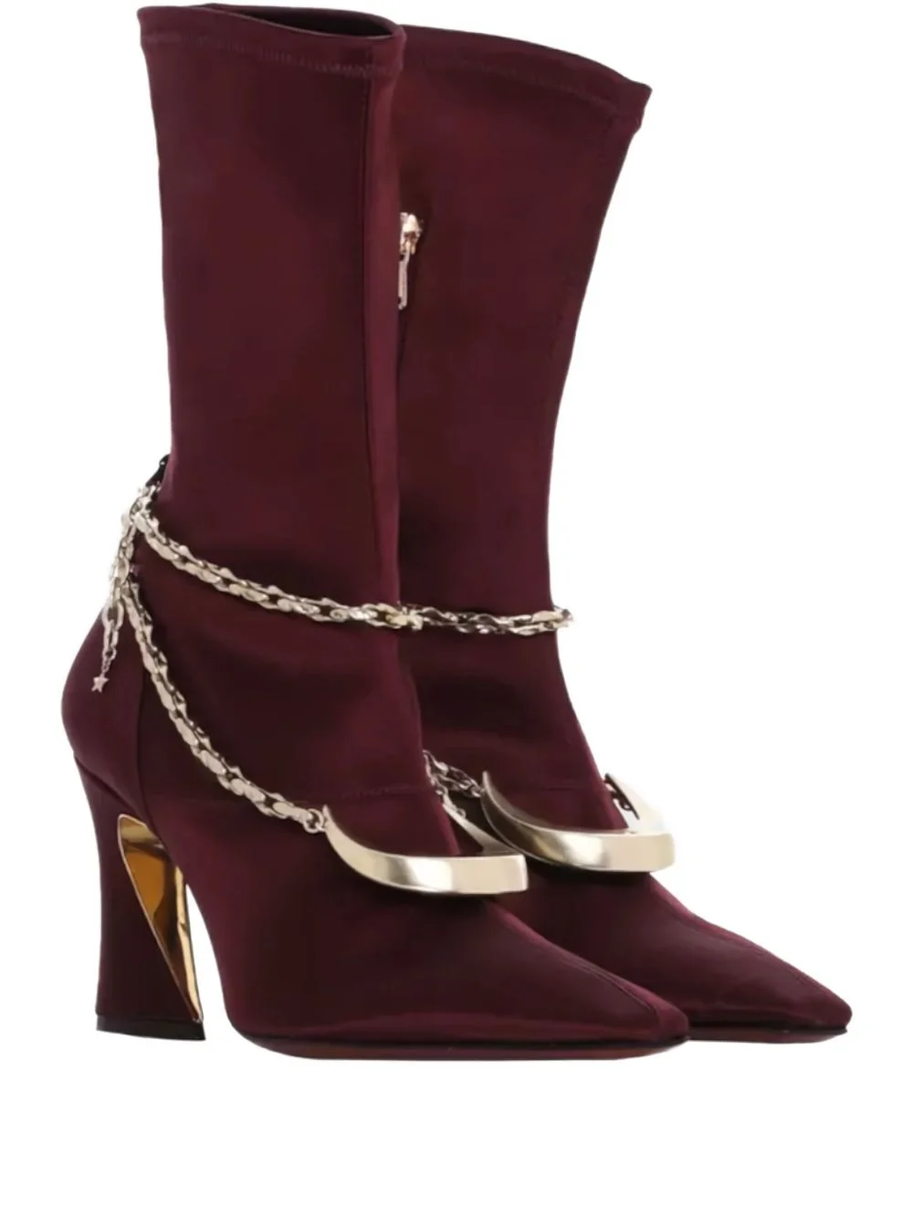85mm chain-detail ankle boots - 1