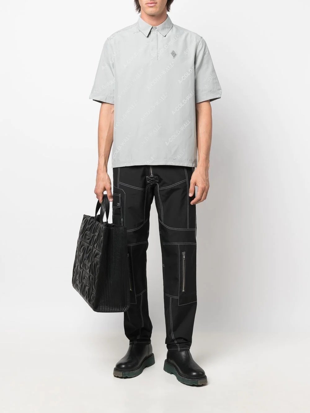 logo-print polo shirt - 3