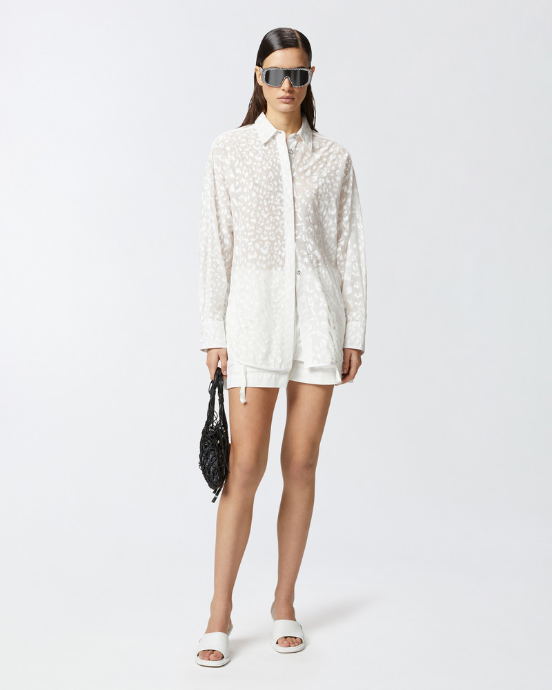 PRINTED TRANSPARENT SILK-BLEND VOILE SHIRT 3