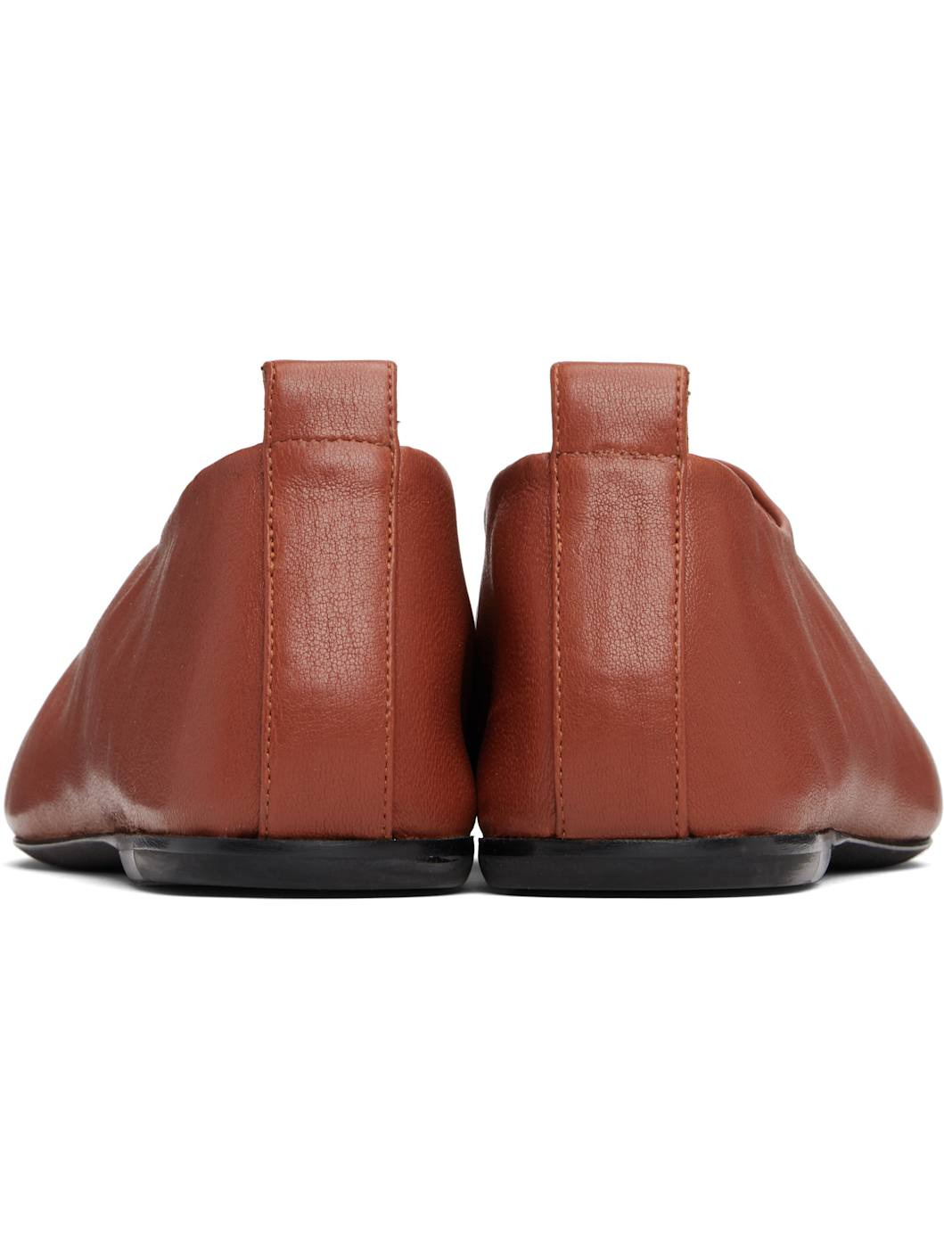 Brown Square Toe Loafers - 2
