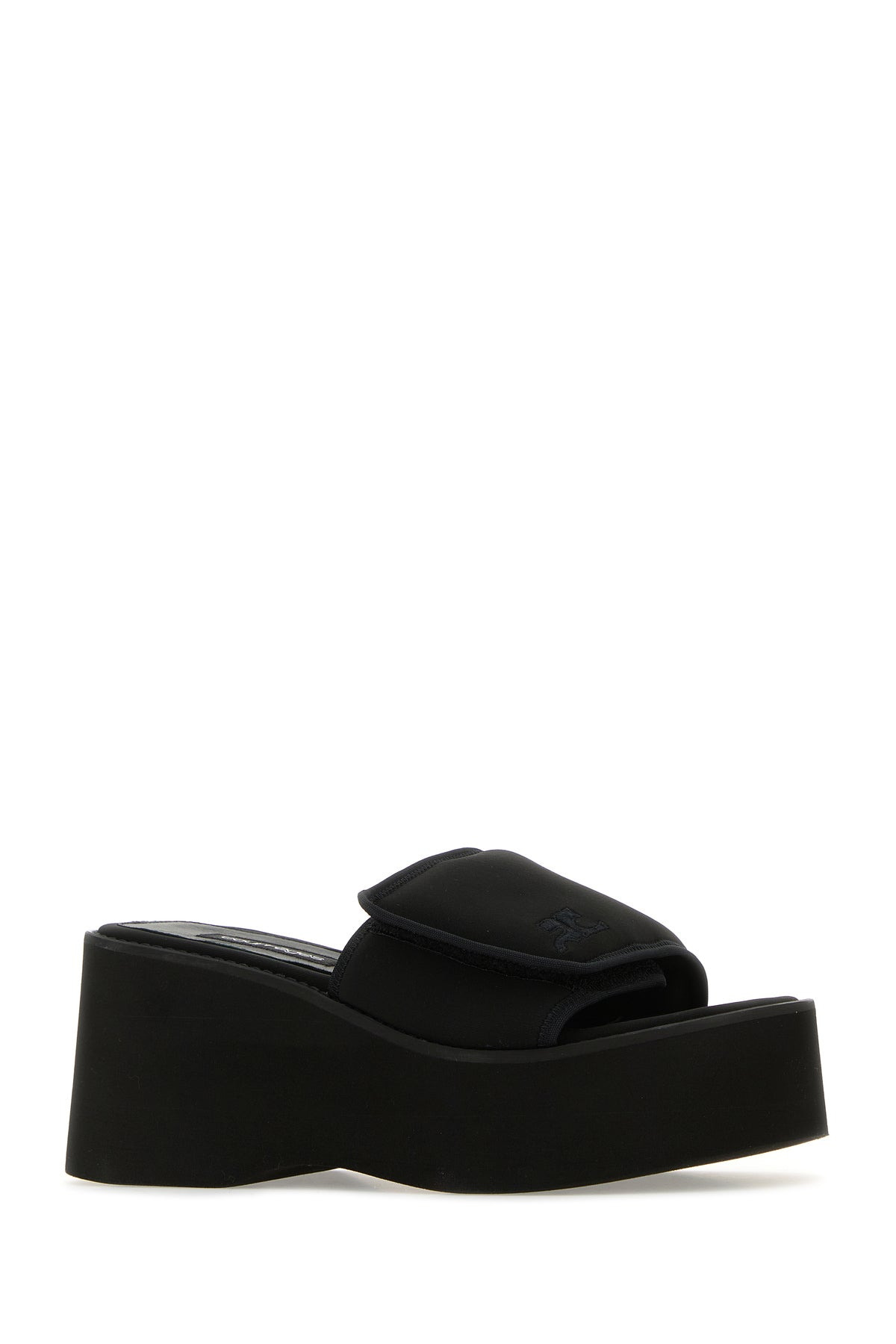 Black stretch polyester blend Scusa Wave slippers - 2