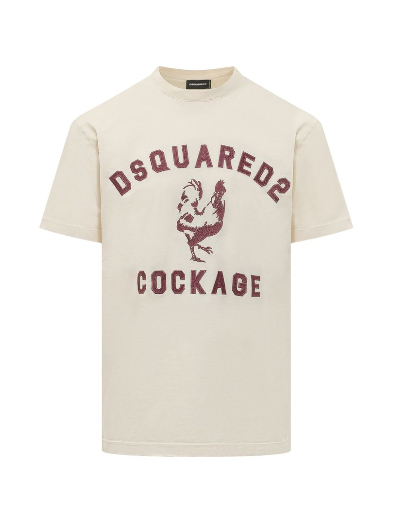 rooster-print T-shirt 1