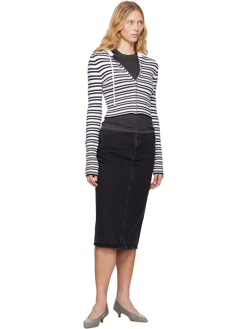 Levi's Black High Rise Slit Midi Skirt outlook