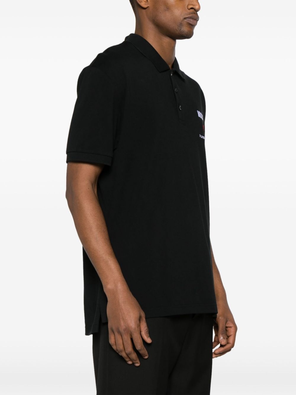 logo-embroidered cotton polo shirt - 3