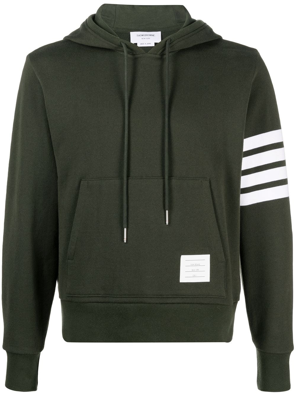 4-Bar stripe cotton hoodie - 1