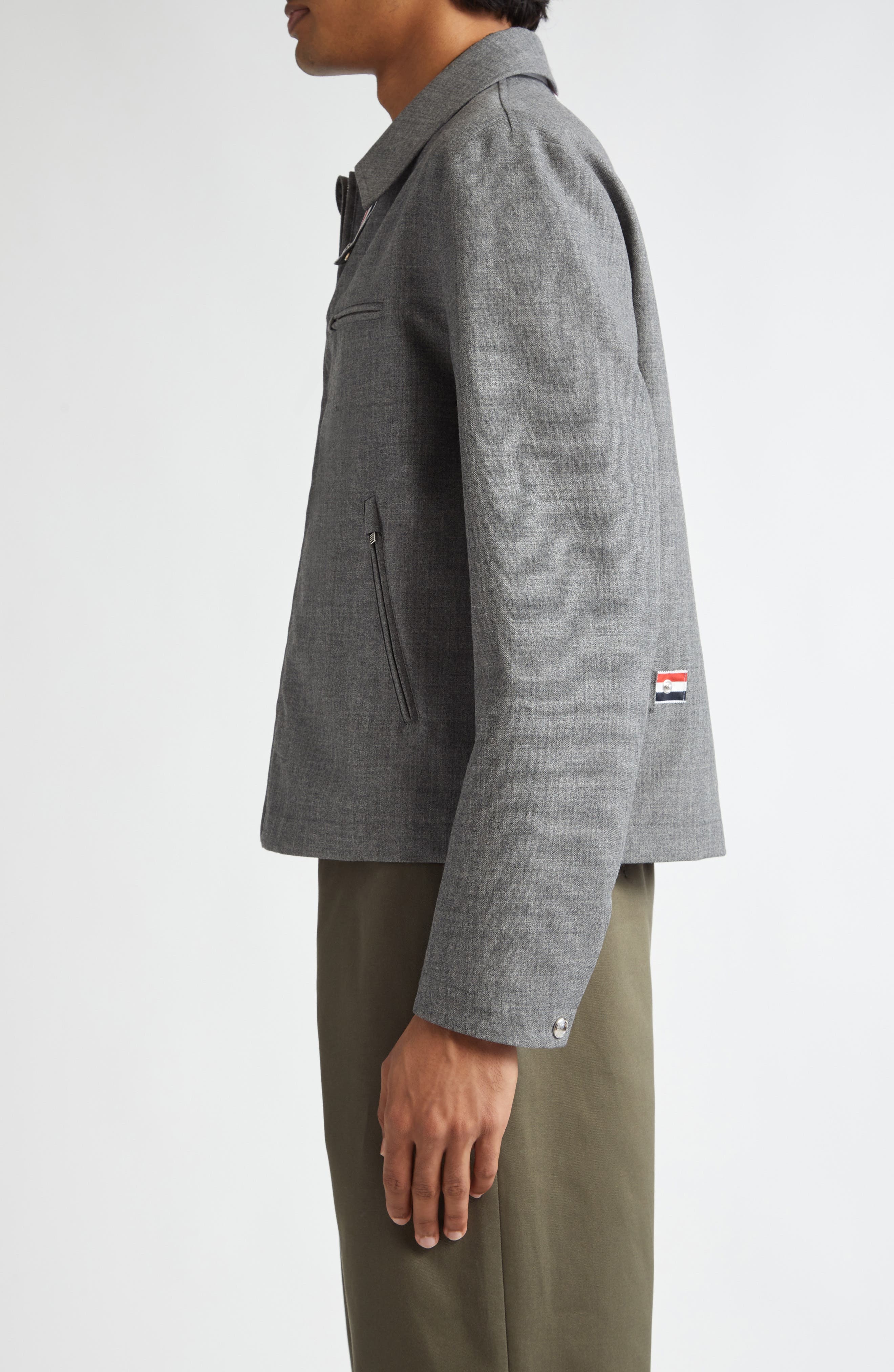 Thom Browne Fit 2 Wool Hopsack Golf Jacket in Medium Grey at Nordstrom - 4