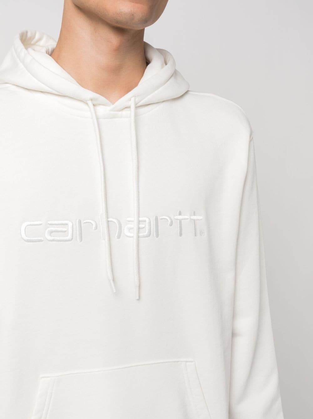 embroidered-logo cotton hoodie - 5