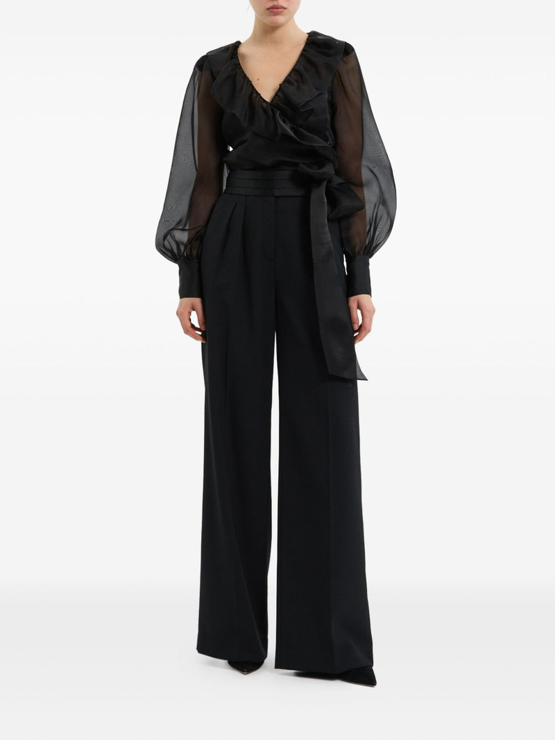 REBECCA VALLANCE pleated-front wide-leg trousers outlook