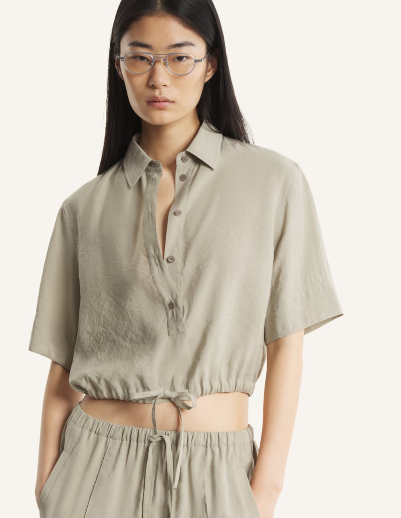 Maison Kitsuné DRAWSTRING CROPPED SHIRT outlook