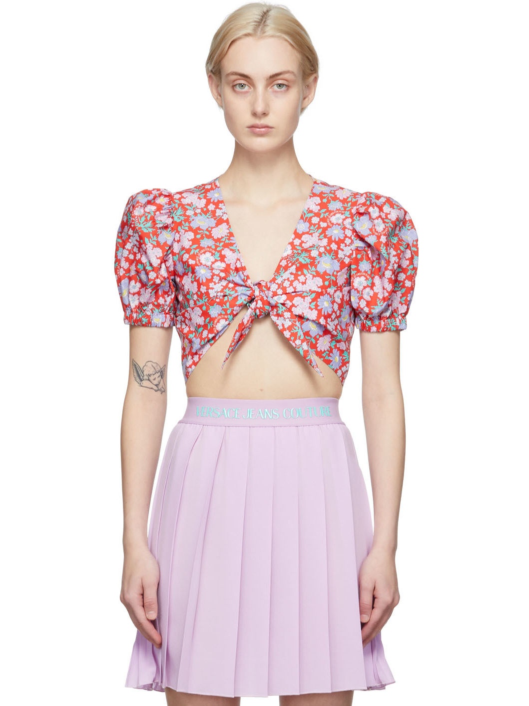 Red Front Tie Blouse - 1