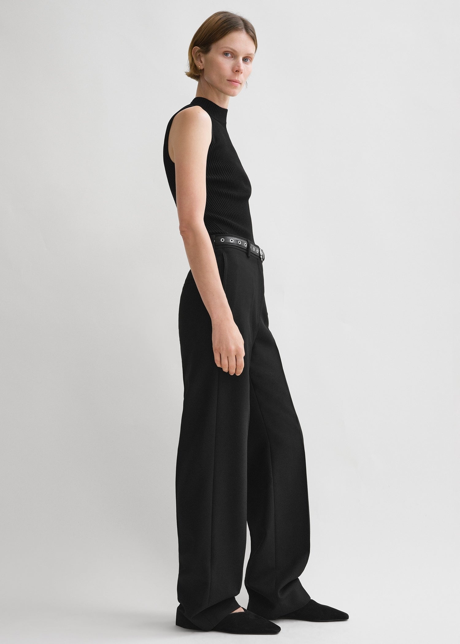 Straight tailored trousers black - 3