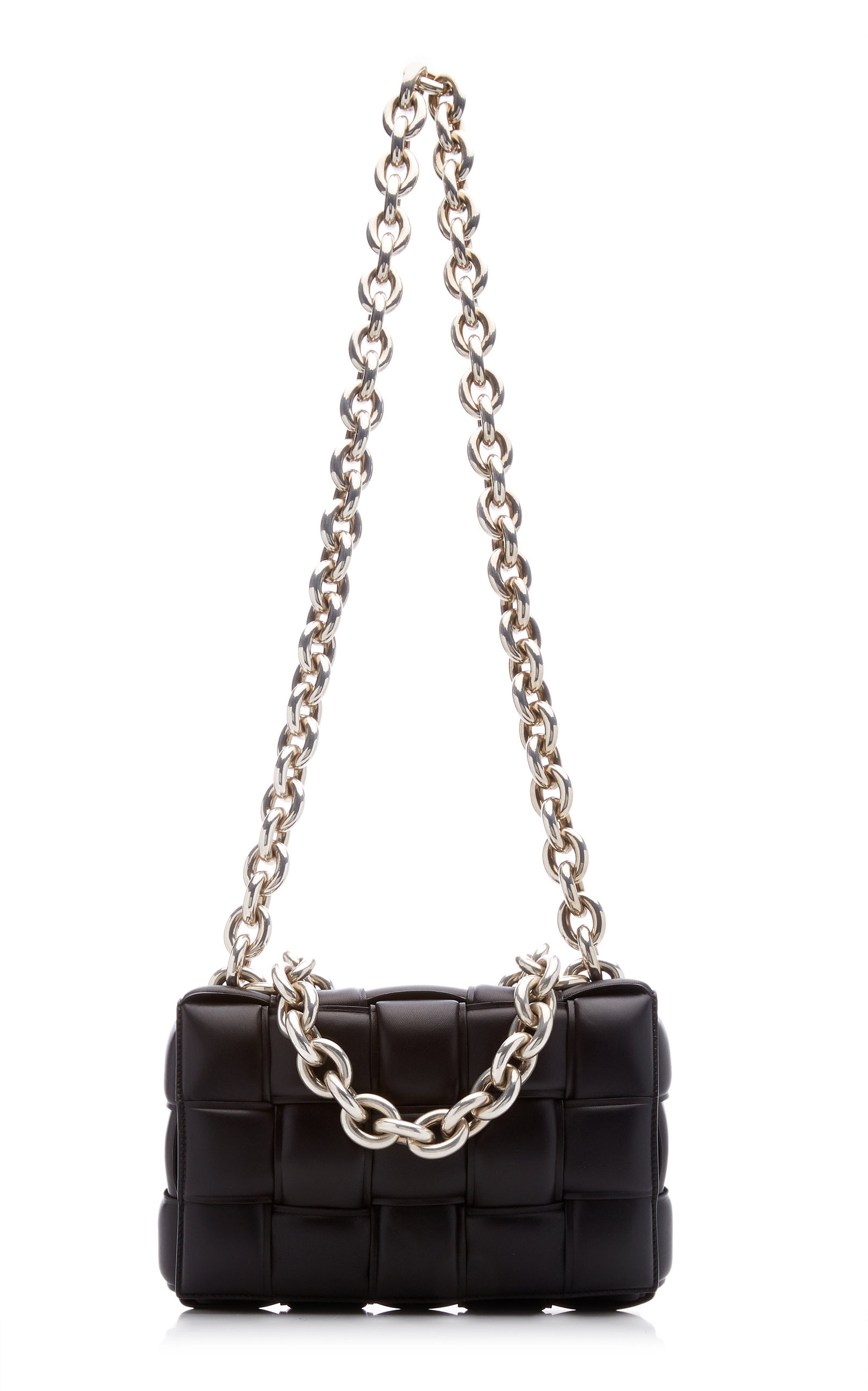 The Chain Padded Cassette Leather Bag black - 4