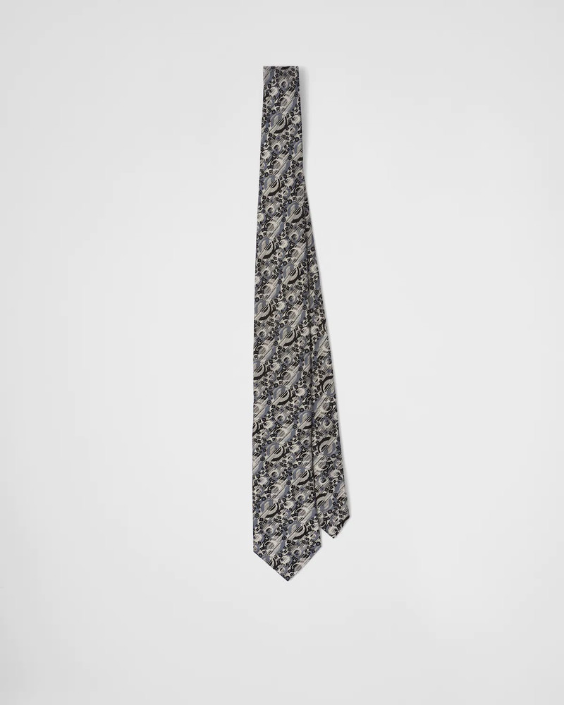 Printed silk tie 1