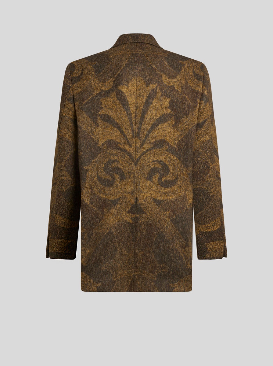 WOOL JACQUARD PEACOAT - 5