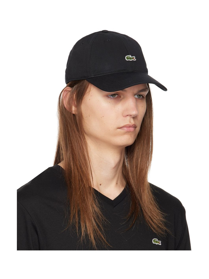 LACOSTE Black Organic Cotton Twill Cap outlook