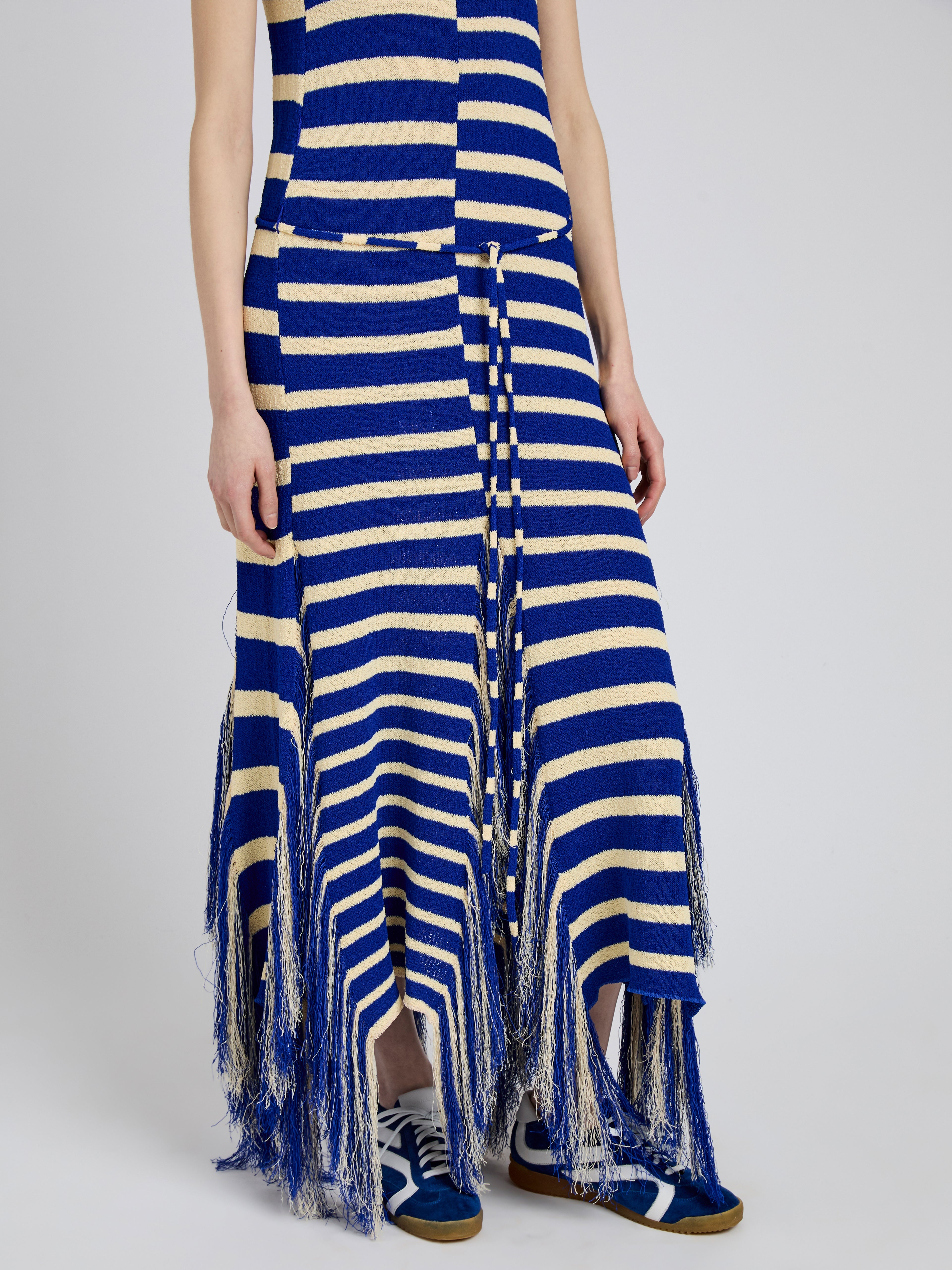Yves Dress in Stripe Fringed Knit - 5