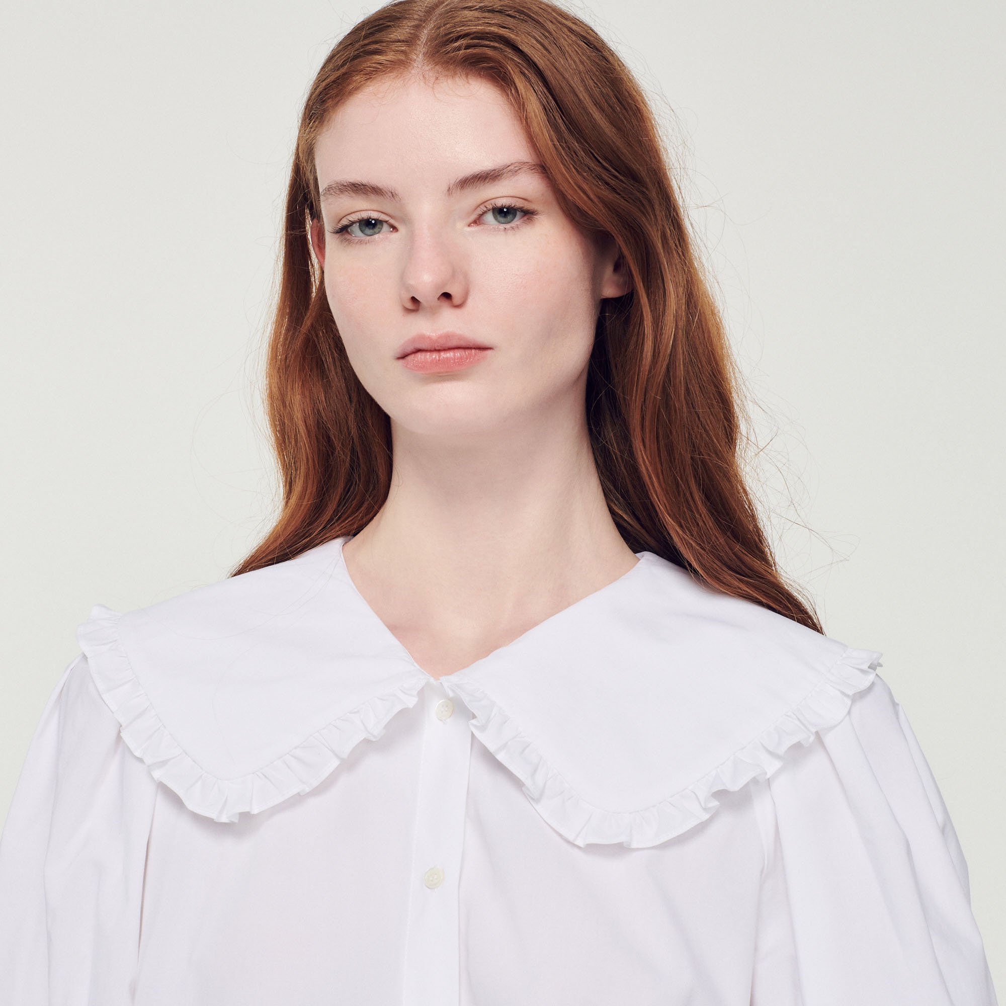 Poplin shirt with Peter Pan collar - 4