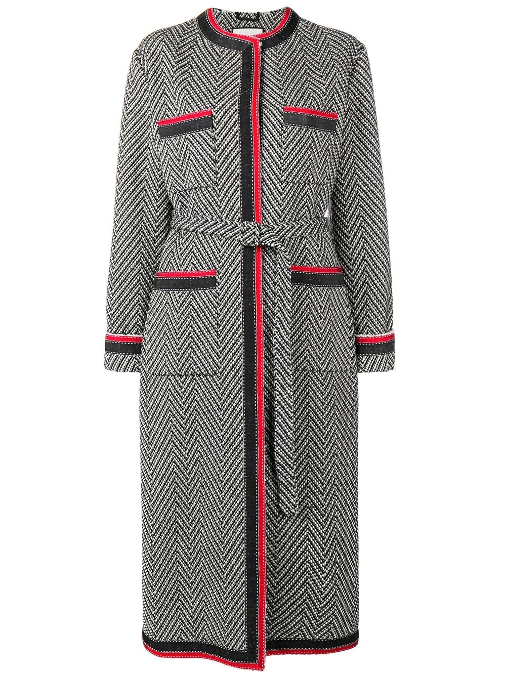 chevron tweed coat - 1