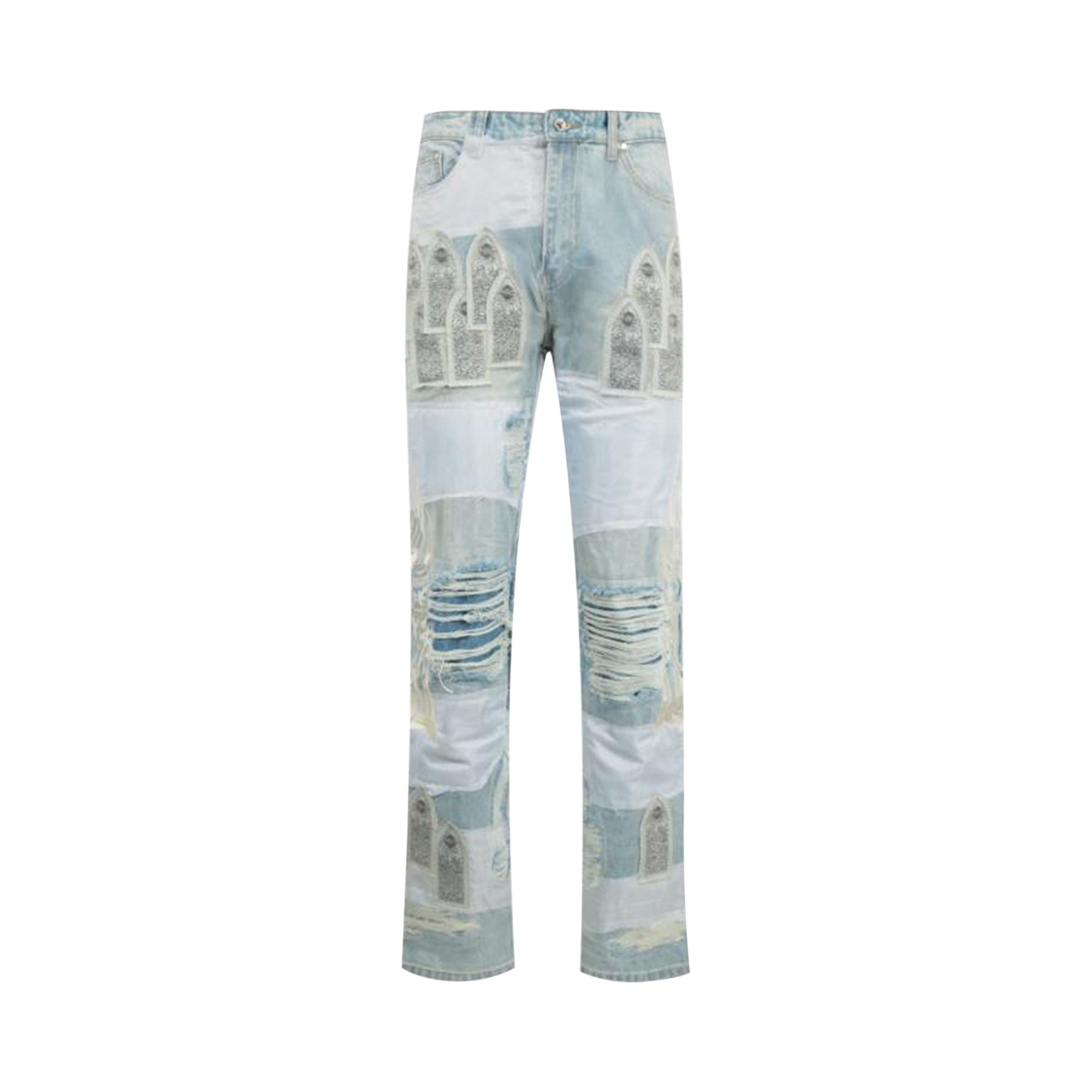 Who Decides War Winged Organza Denim Pants 'Sky' - 1