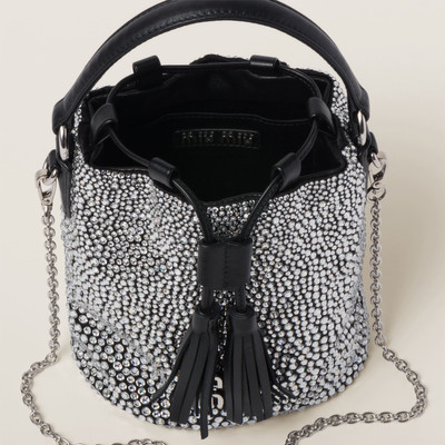 Miu Miu Satin bucket bag with synthetic crystals outlook