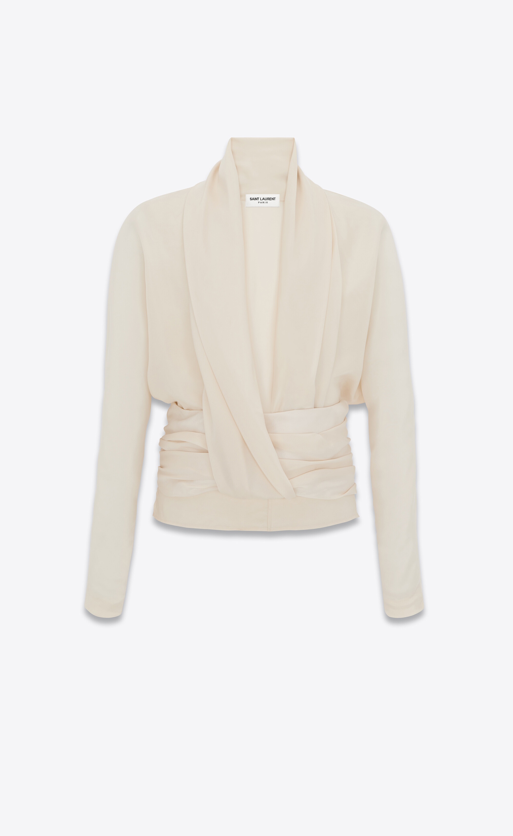 draped blouse in twill - 1
