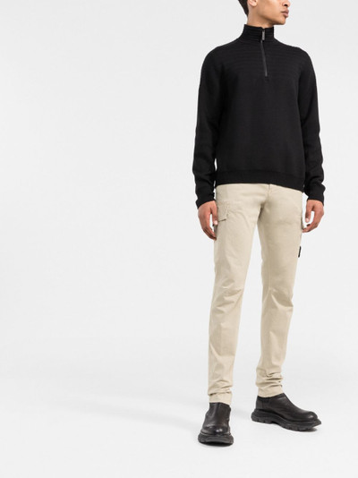 Stone Island Compass-patch straight-leg trousers outlook