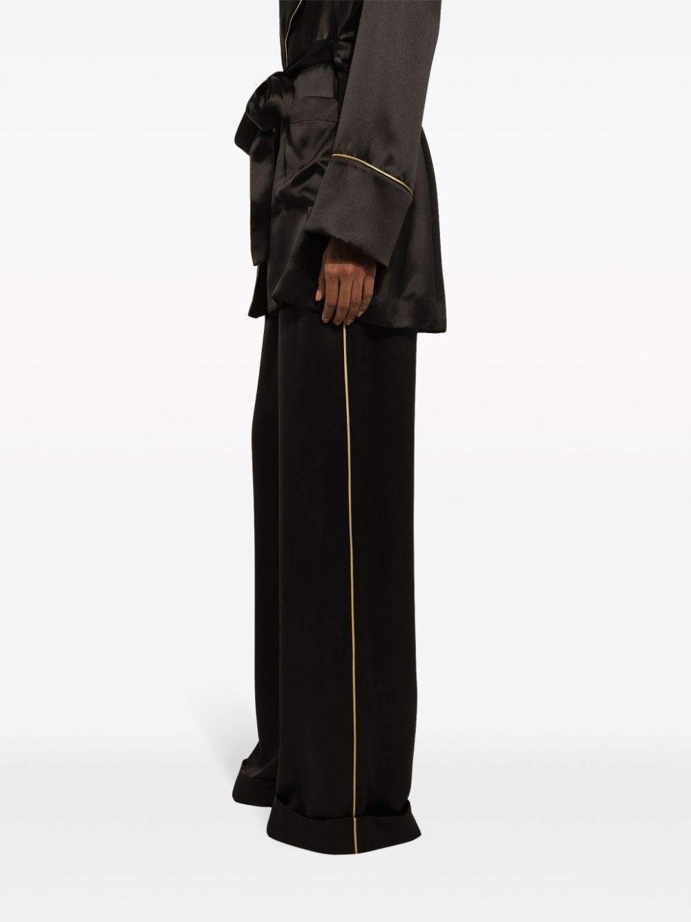 elasticated-waistband silk trousers - 5