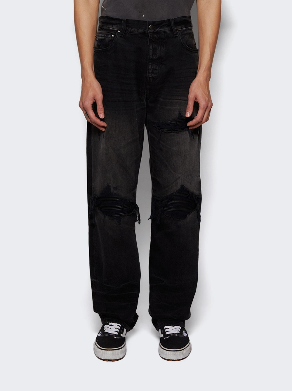 Leather Straight Mx1 Jean Vintage Black - 2