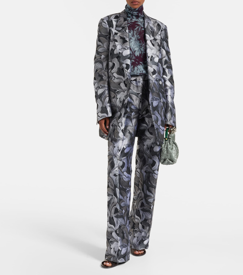 Dries Van Noten Double-breasted jacquard blazer outlook
